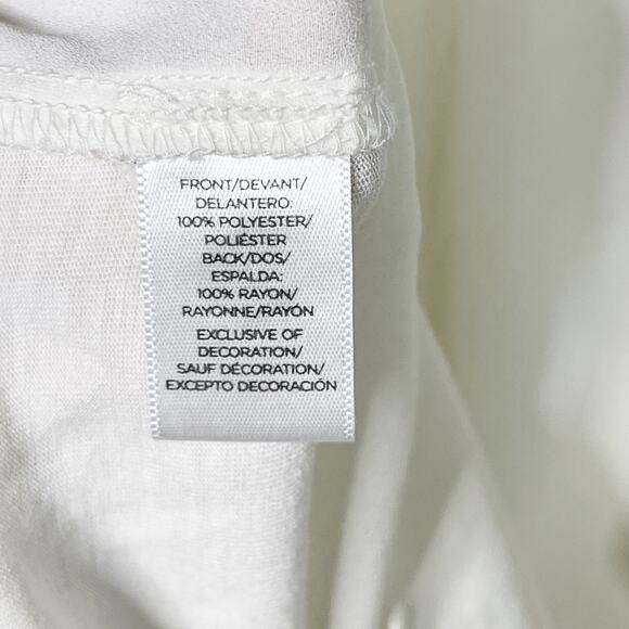 LOFT Ivory XSmall XS Tie Front Blouse Top Quilted Detail Yoke 3/4 Sleeve - Picture 7 of 8